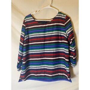 Tommy Hilfiger Vintage Womens Size Large L Stripe Top Shirt Blouse 3/4 sleeve